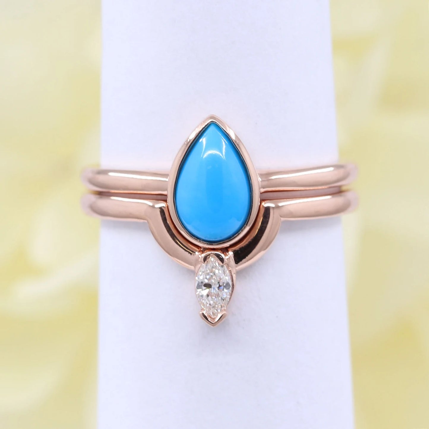 14K TURQUOISE BEZEL SOLITAIRE RING