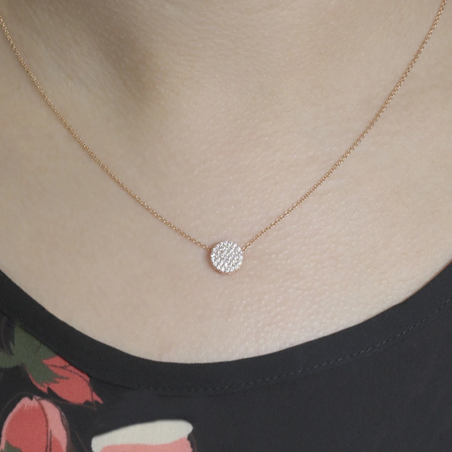 14K 0.20CT DIAMOND CIRCLE NECKLACE