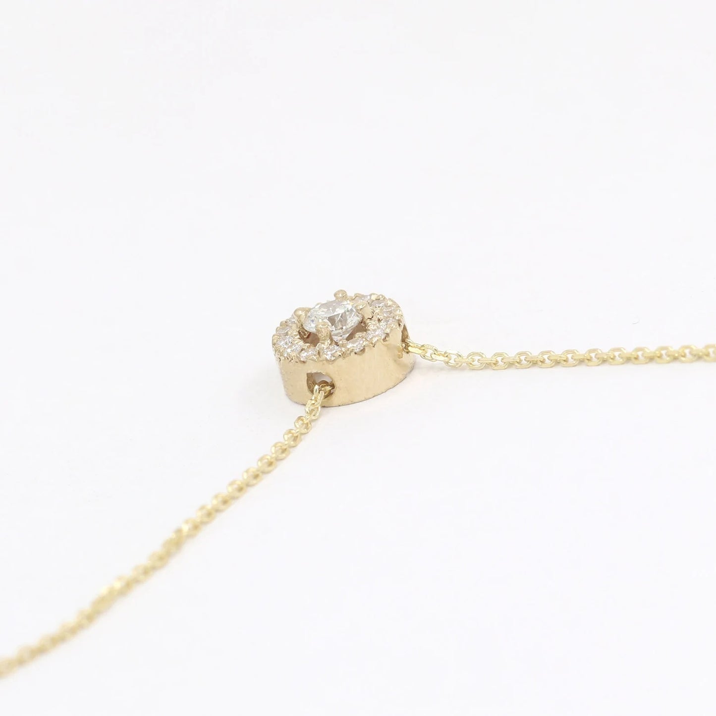 14K 0.17CT DIAMOND HALO NECKLACE