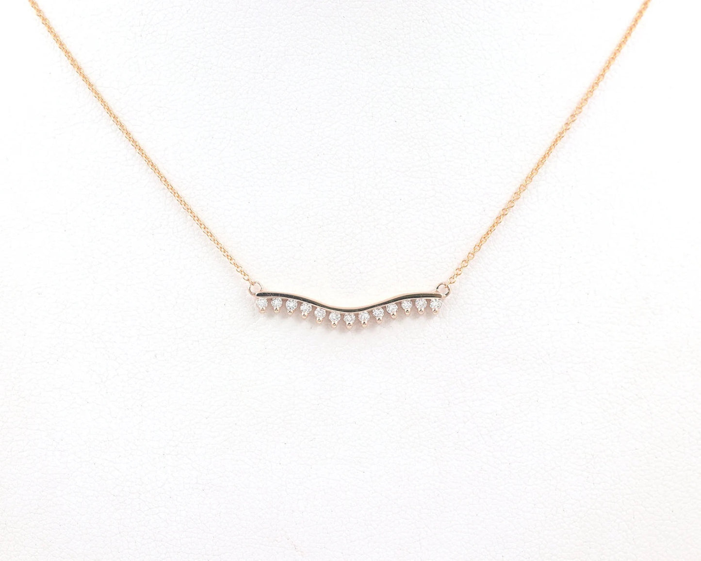 14K 0.23CT DIAMOND CHEVRON NECKLACE