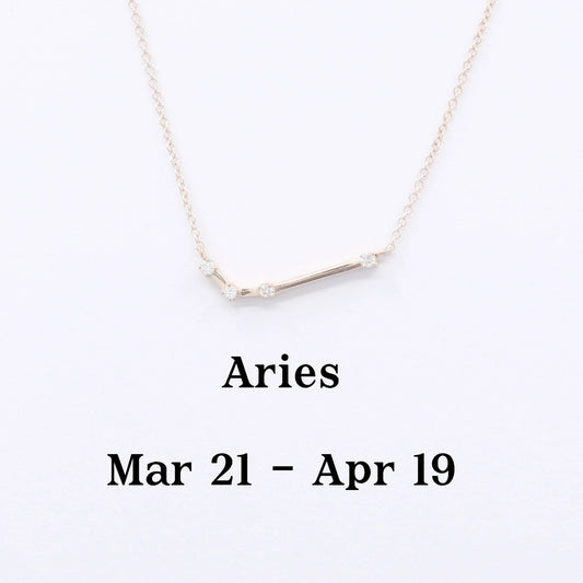 14K DIAMOND ARIES ZODIAC SIGN SMALL VERSION NECKLACE