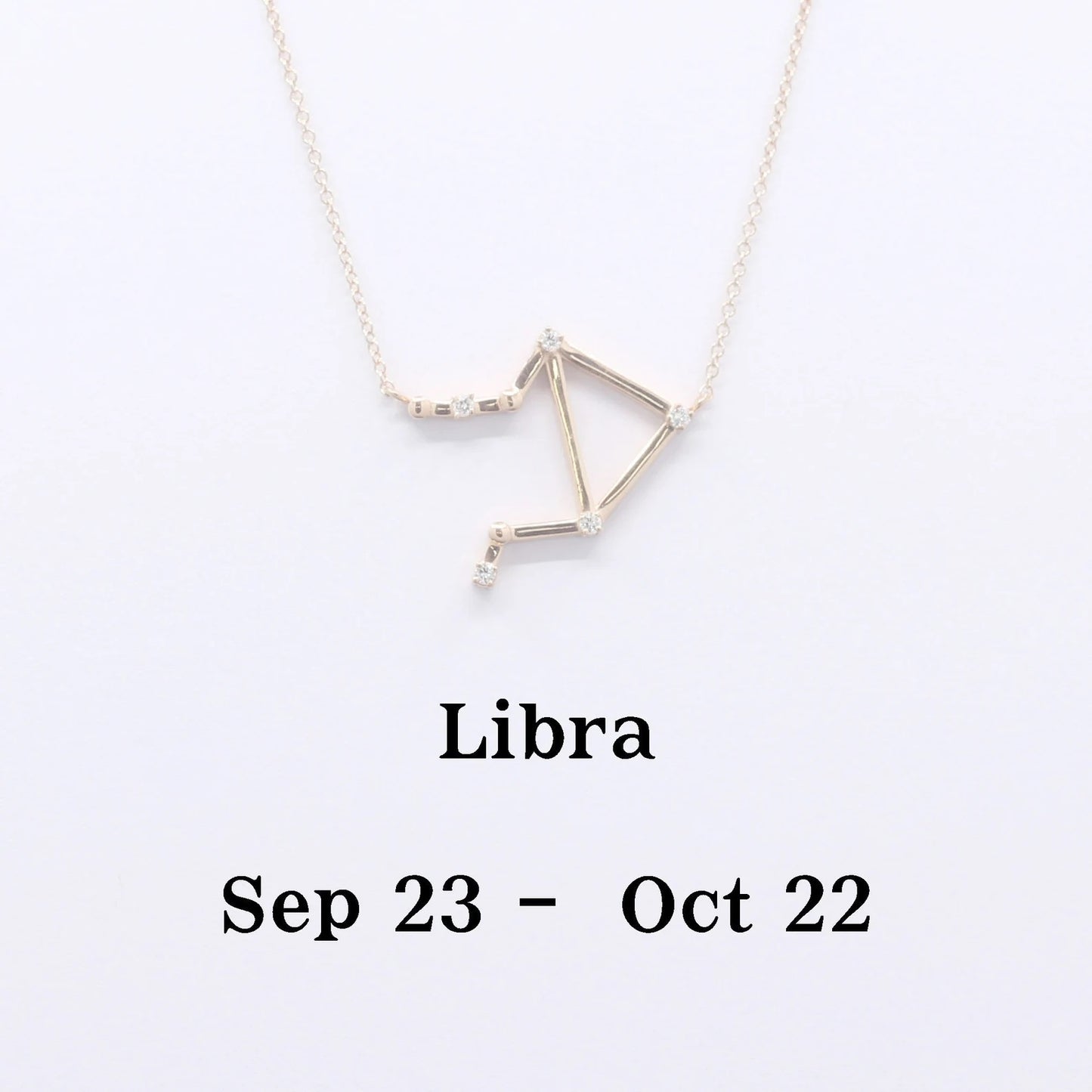 14K DIAMOND LIBRA ZODIAC SIGN SMALL VERSION NECKLACE