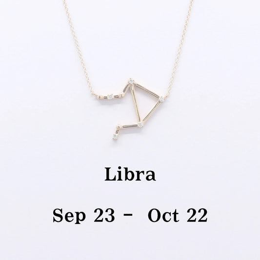 14K DIAMOND LIBRA ZODIAC SIGN SMALL VERSION NECKLACE