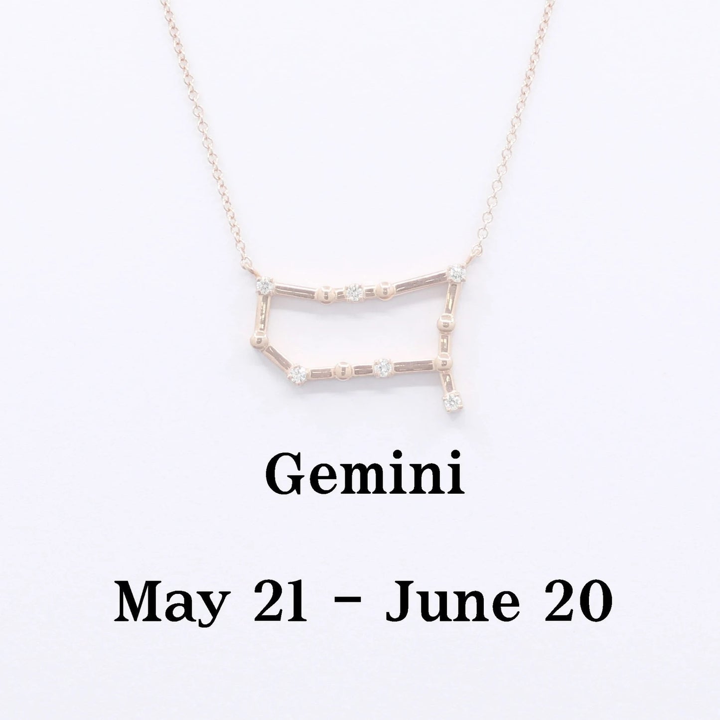 14K DIAMOND GEMINI ZODIAC SIGN SMALL VERSION NECKLACE