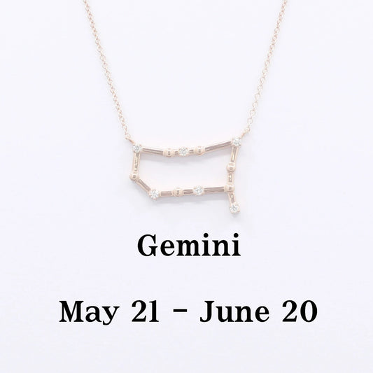 14K DIAMOND GEMINI ZODIAC SIGN SMALL VERSION NECKLACE