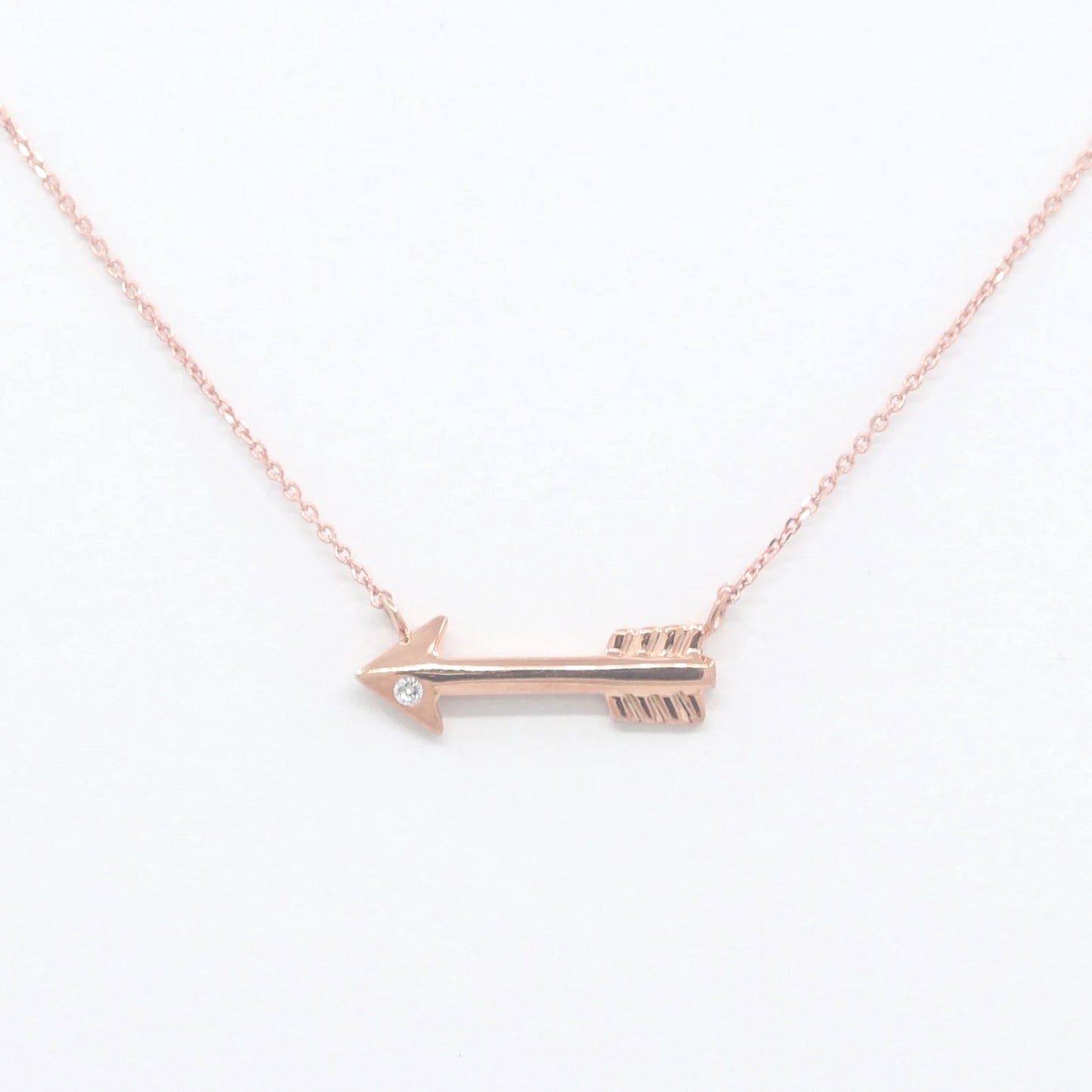 14K 1 DIAMOND TINY ARROW NECKLACE