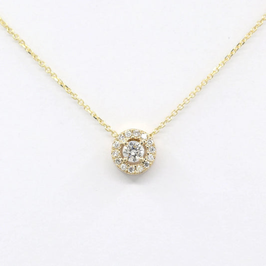 14K 0.17CT DIAMOND HALO NECKLACE