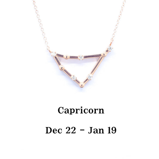 14K DIAMOND CAPRICORN ZODIAC SIGN SMALL VERSION NECKLACE