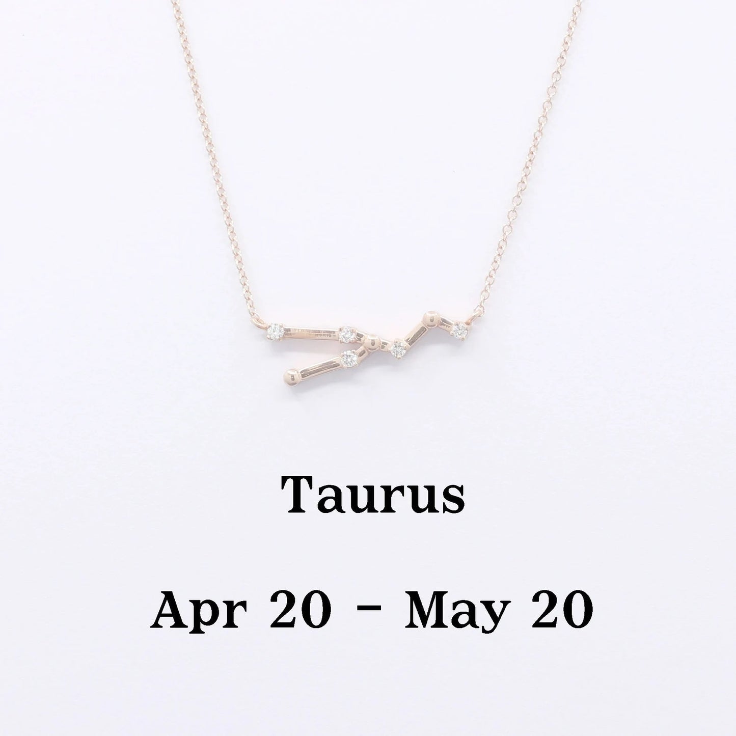 14K DIAMOND TAURUS ZODIAC SIGN SMALL VERSION NECKLACE