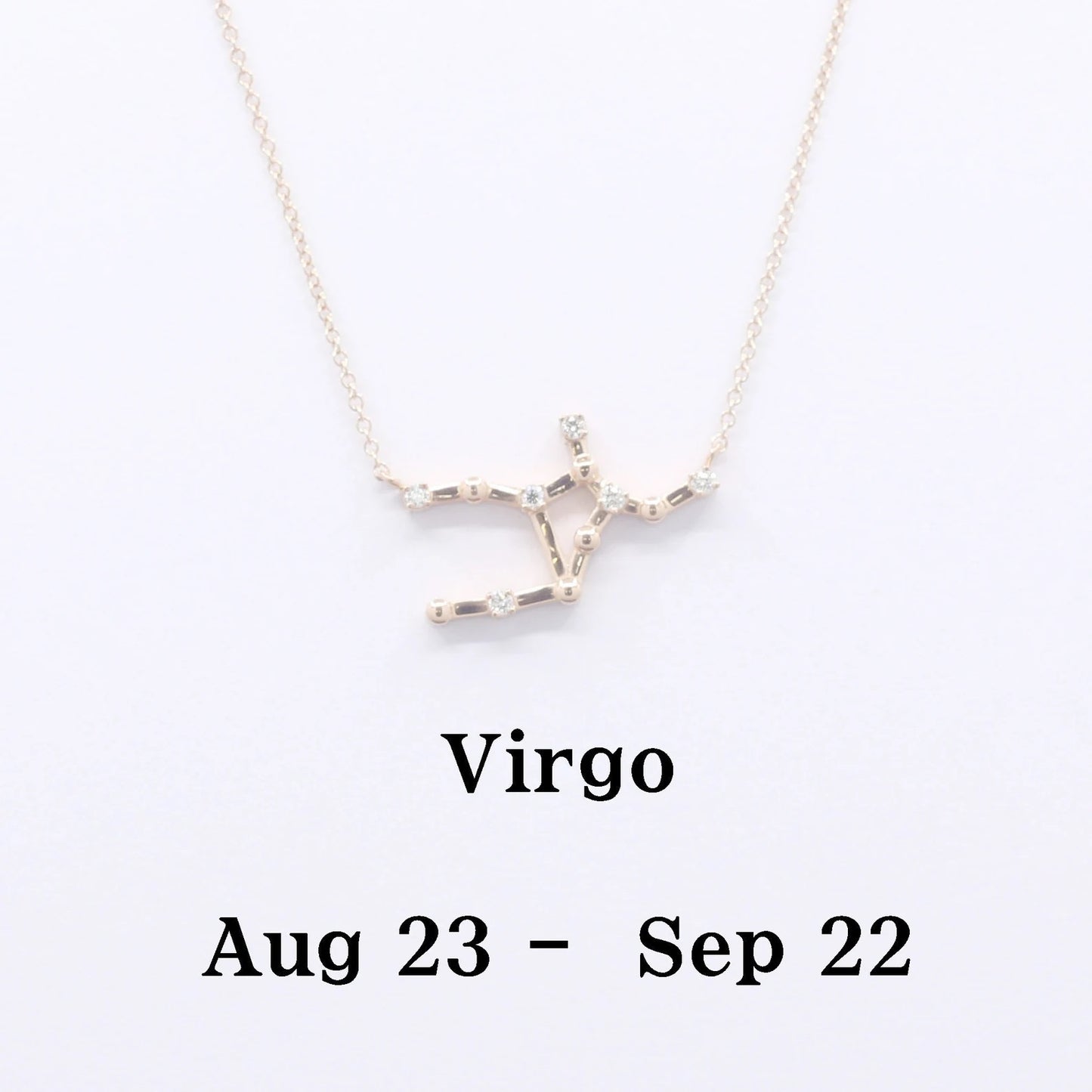 14K DIAMOND VIRGO ZODIAC SIGN SMALL VERSION NECKLACE