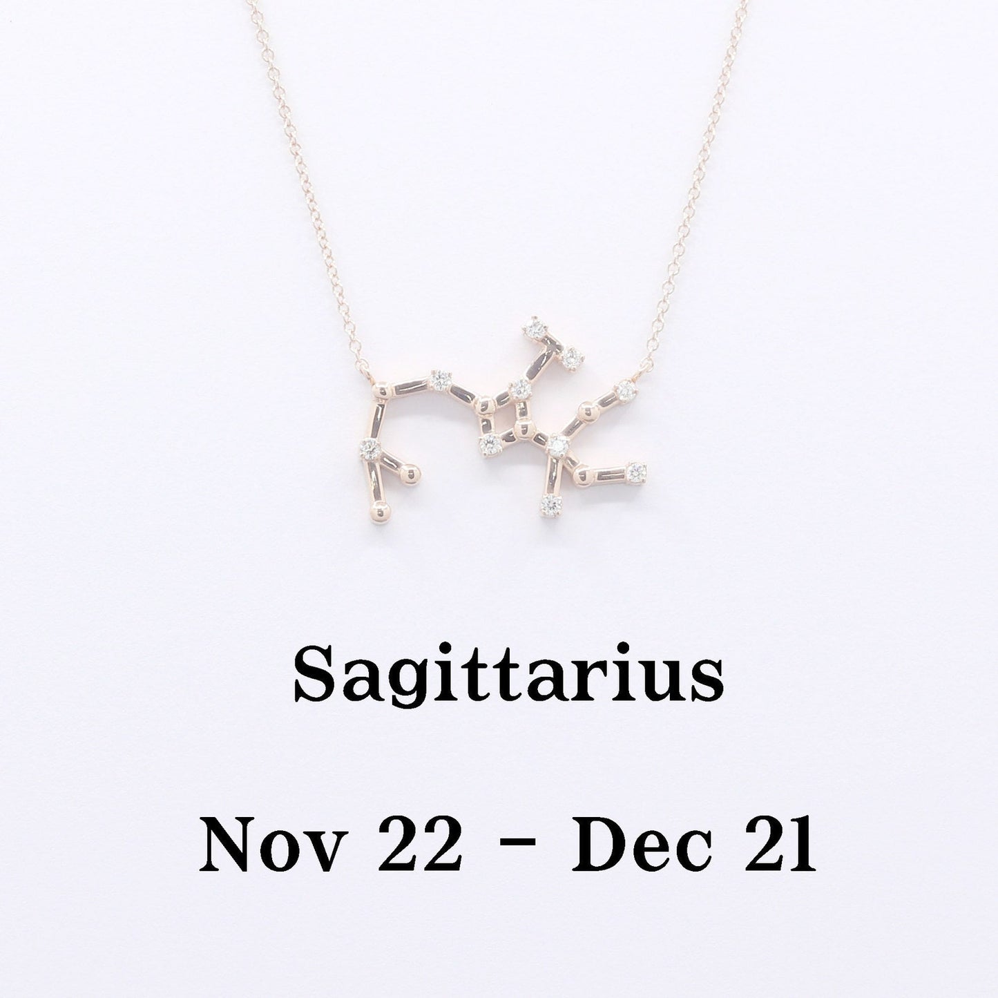 14K DIAMOND SAGITTARIUS ZODIAC SIGN SMALL VERSION NECKLACE