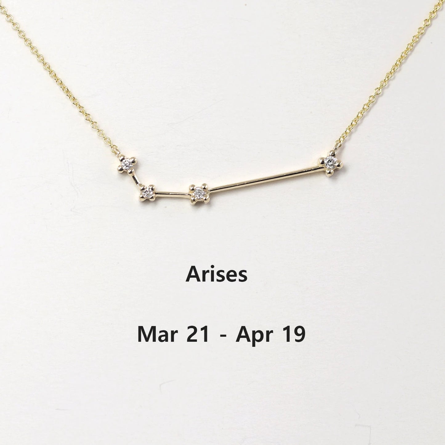 14K DIAMOND ARIES ZODIAC SIGN NECKLACE