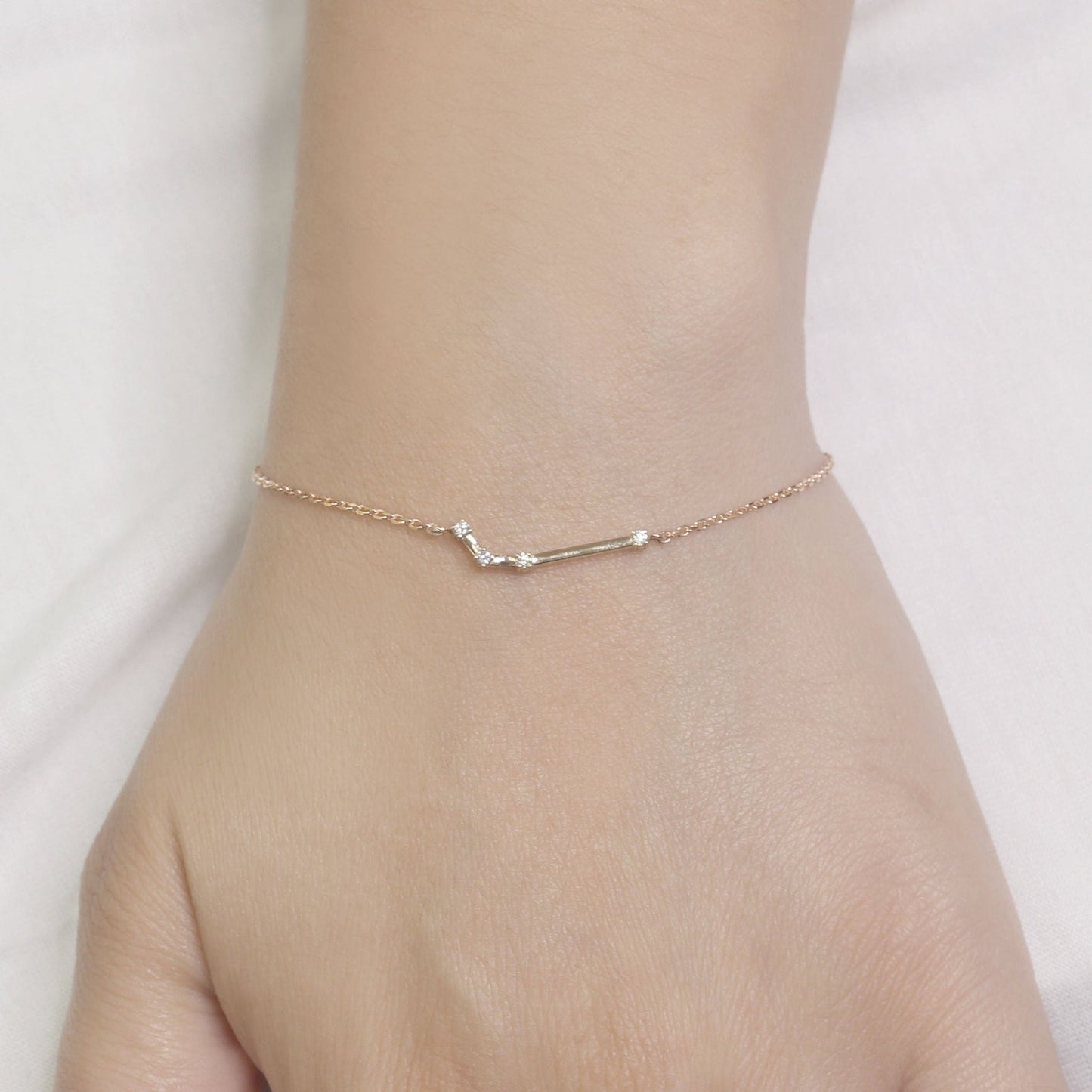 14K DIAMOND ARIES ZODIAC SIGN BRACELET