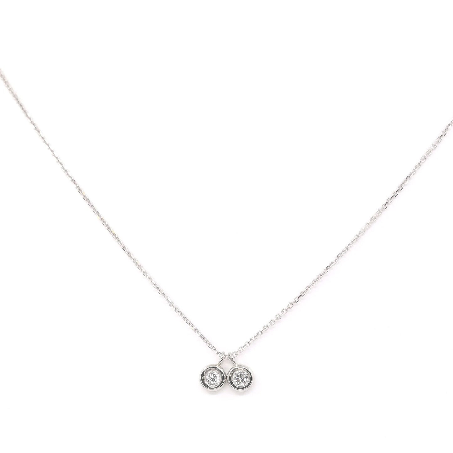 14K 2 DIAMOND BEZEL NECKLACE