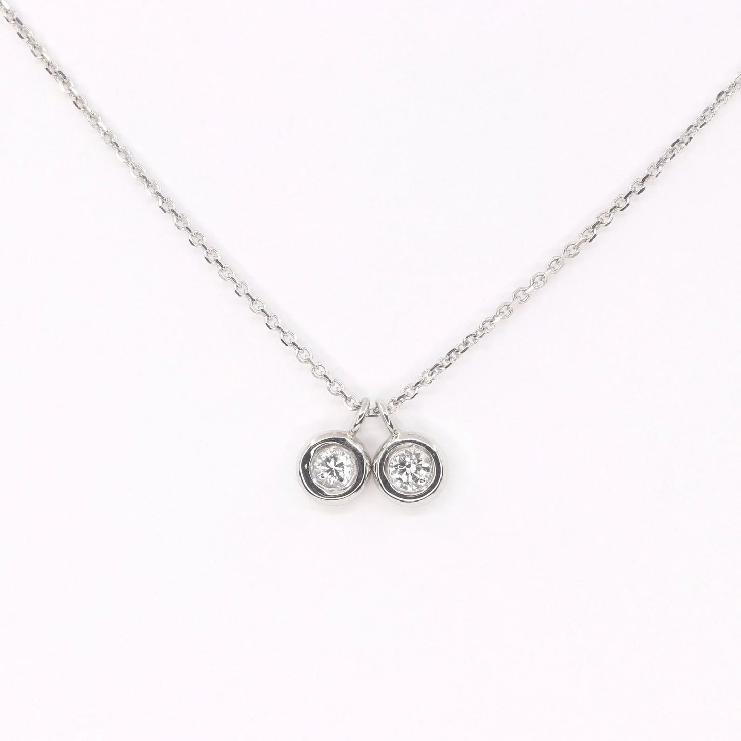 14K 2 DIAMOND BEZEL NECKLACE