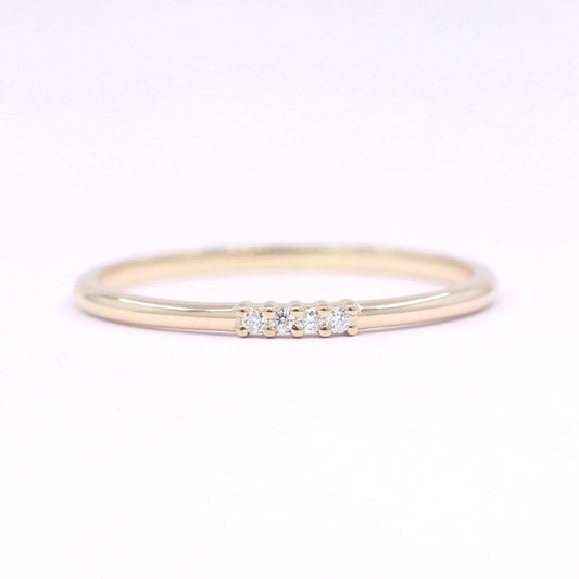 14K 4 DIAMOND 1.2MM BAND