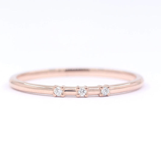 14K 3 DIAMOND SPACED 1.2MM BAND