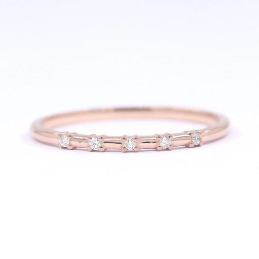 14K 5 DIAMOND SPACED 1.2MM BAND