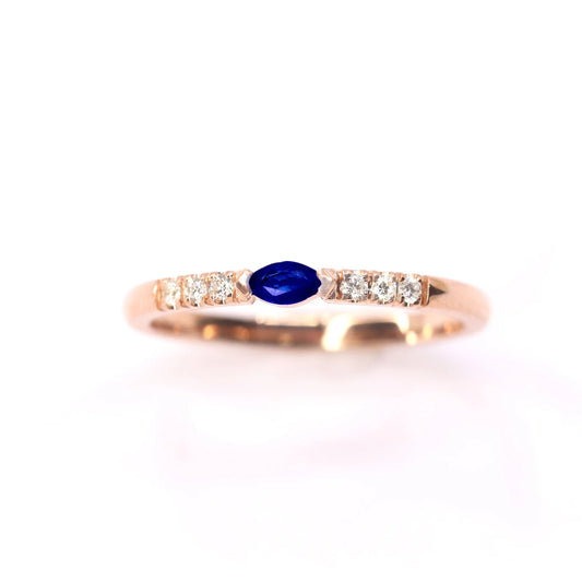 14K MARQUISE SAPPHIRE DIAMOND BAND