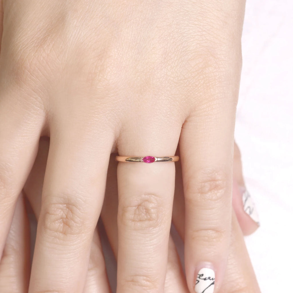 14K MARQUISE RUBY SOLITAIRE BAND