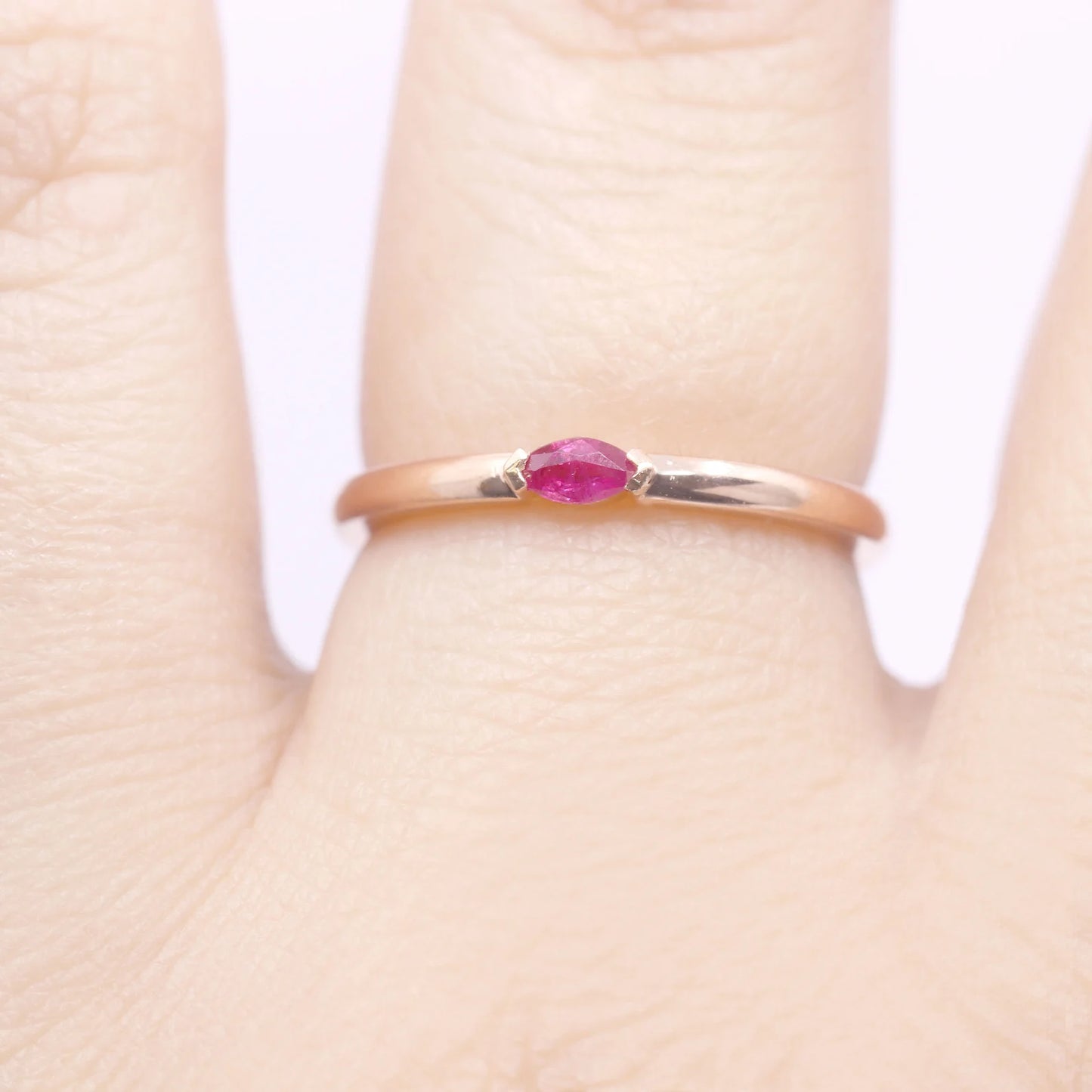 14K MARQUISE RUBY SOLITAIRE BAND