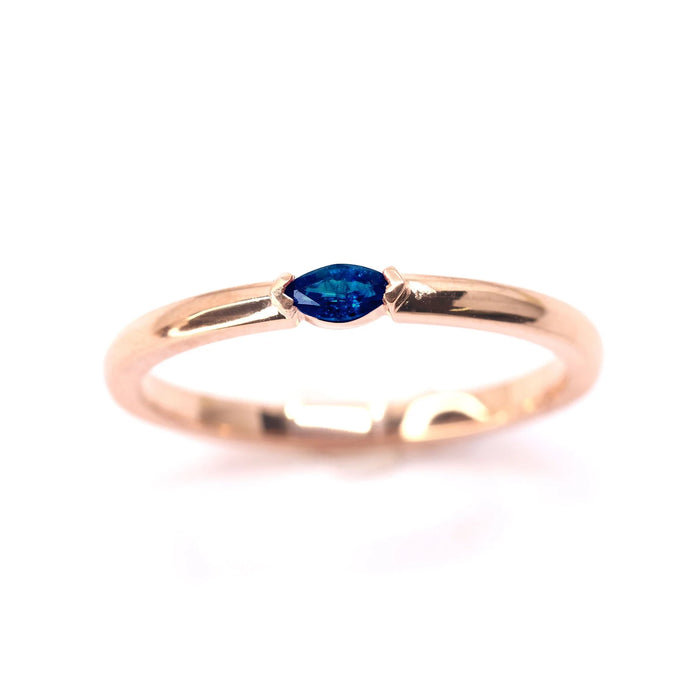 14K MARQUISE SAPPHIRE SOLITAIRE BAND