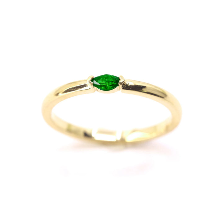 14K MARQUISE EMERALD SOLITAIRE BAND