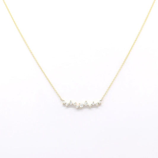 14K 0.32CT DIAMOND CLUSTER NECKLACE