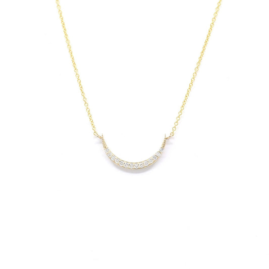 14K DIAMOND SIDEWAYS MOON NECKLACE