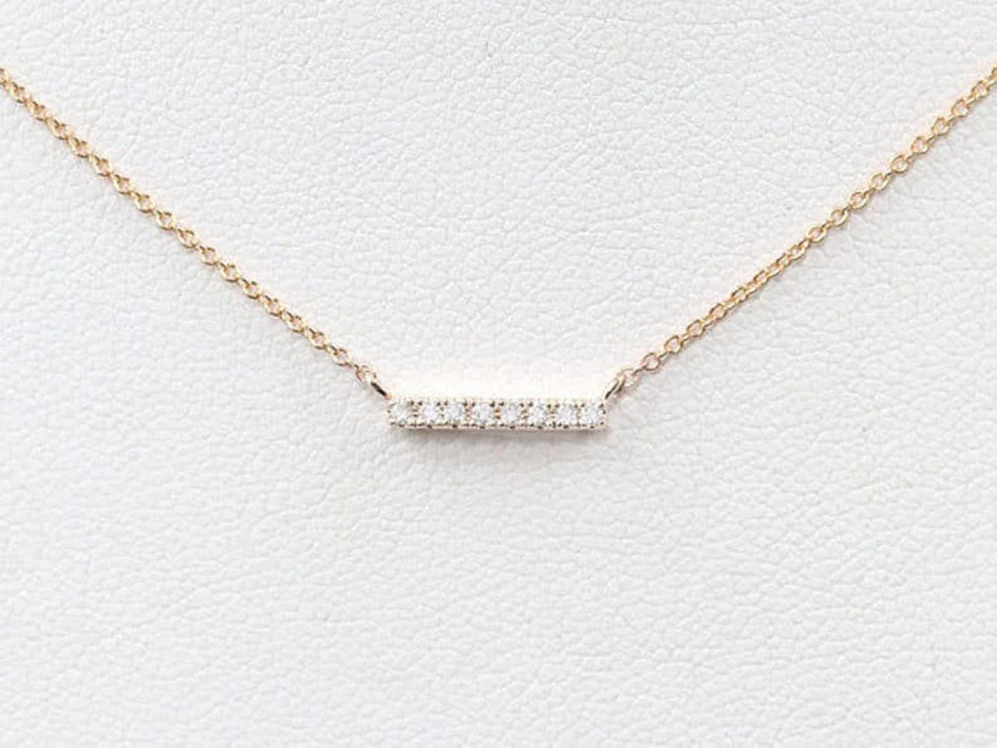 14K 8 DIAMOND BAR NECKLACE