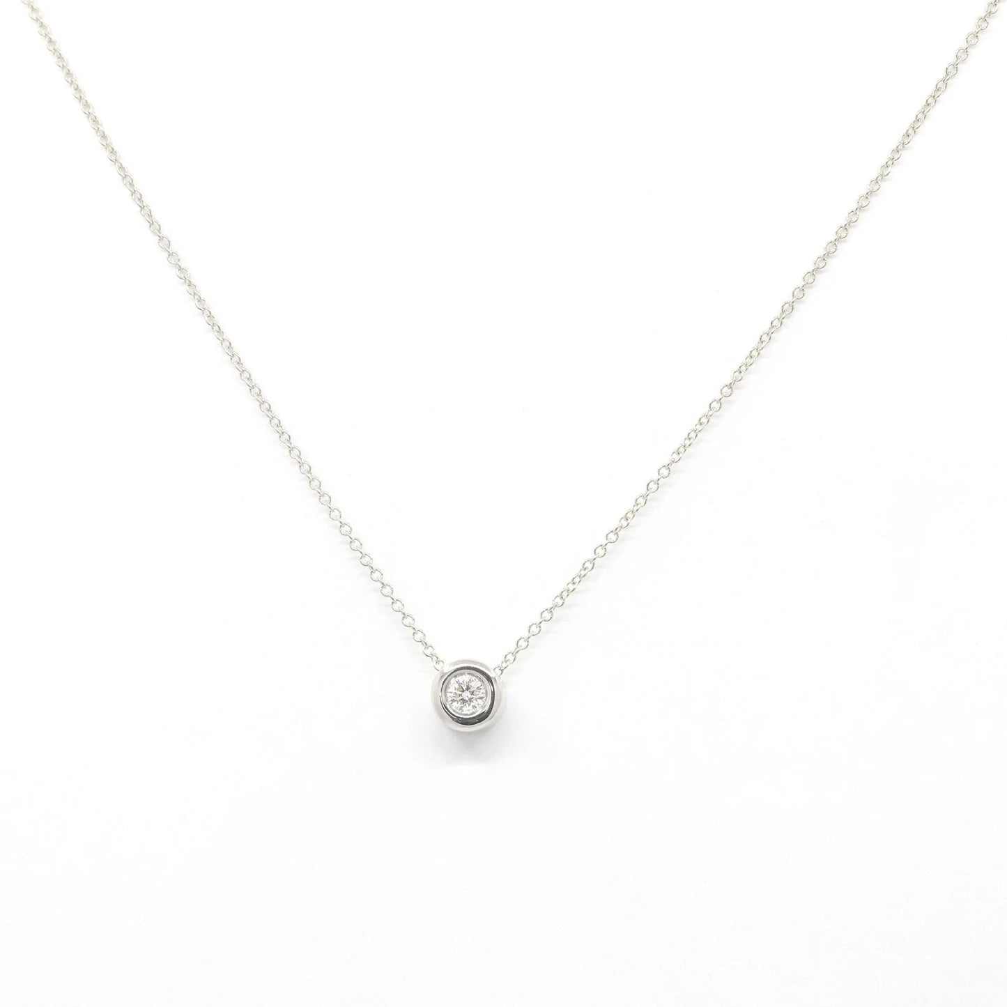 14K 0.10CT DIAMOND BEZEL NECKLACE