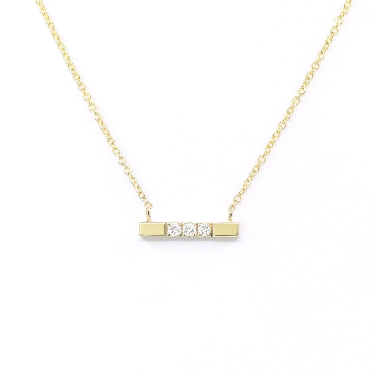 14K DIAMOND SQUARE BAR NECKLACE