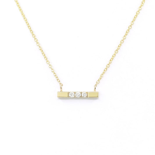 14K DIAMOND SQUARE BAR NECKLACE