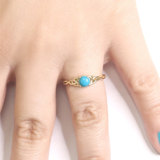 14K TURQUOISE TWIST RING