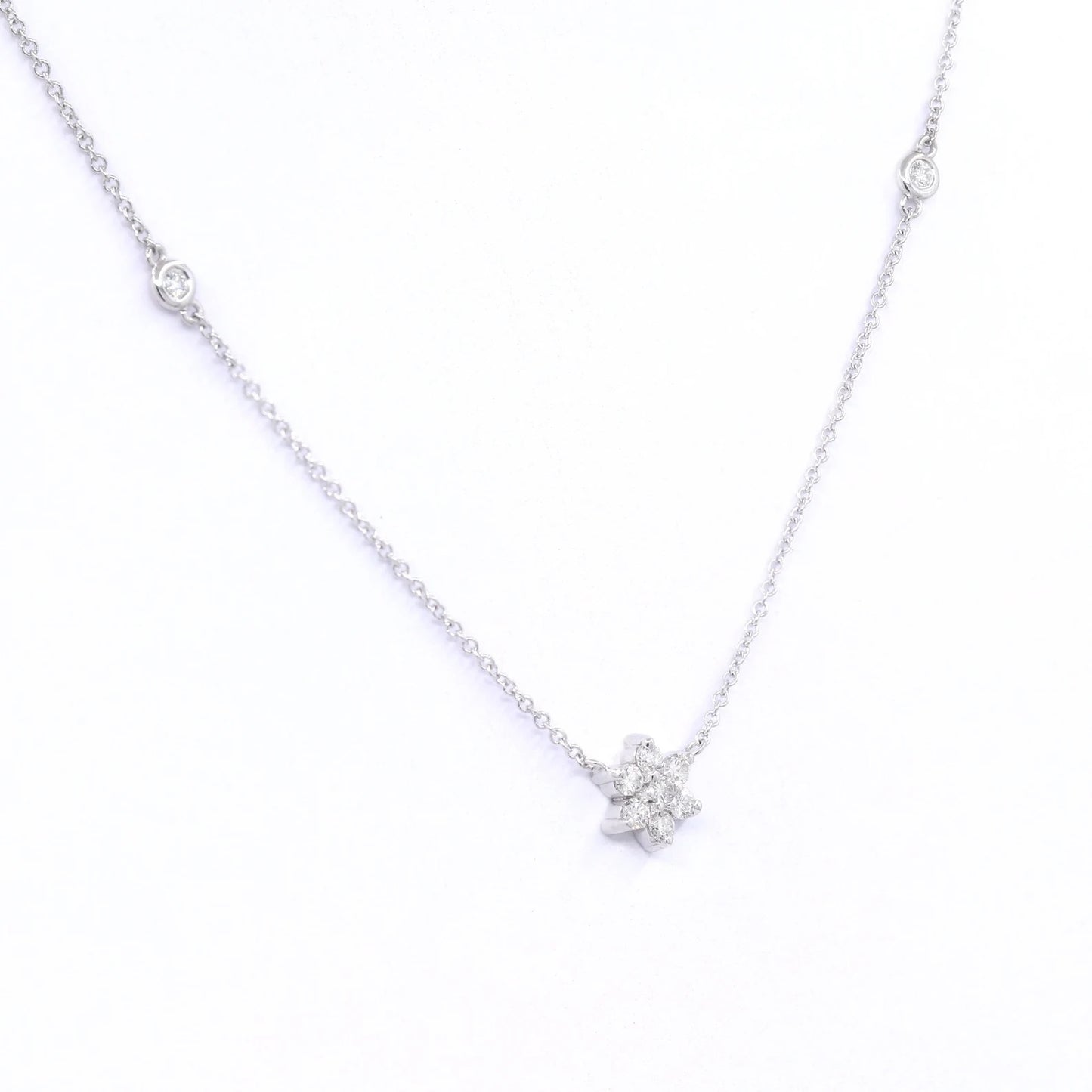 14K DIAMOND FLOWER BY THE YARD NECKLACE