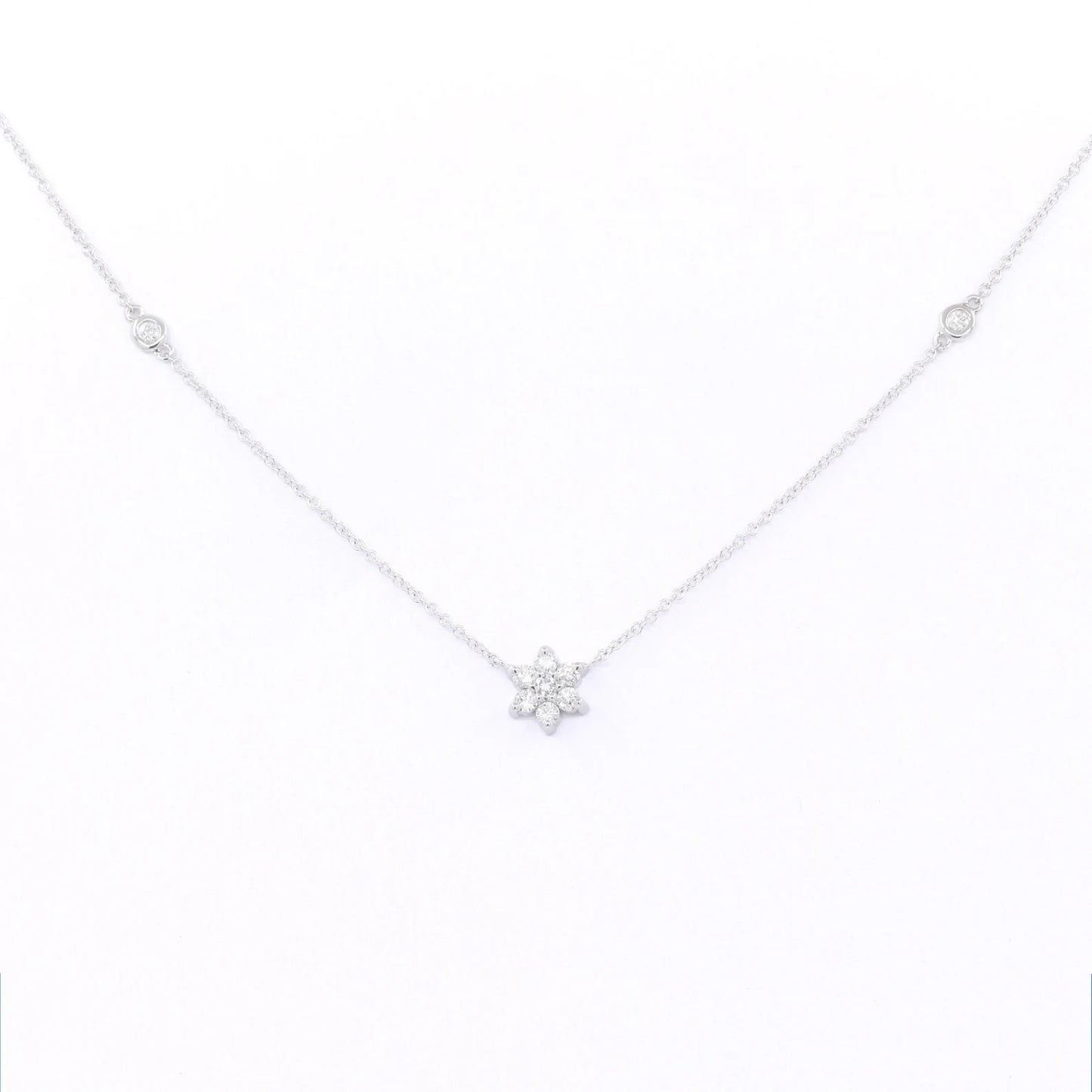 14K DIAMOND FLOWER BY THE YARD NECKLACE