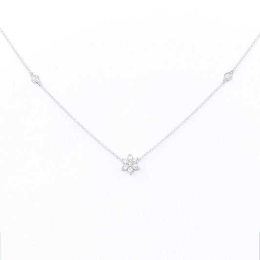 14K DIAMOND FLOWER BY THE YARD NECKLACE