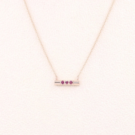 14K RUBY CIRCULAR BAR NECKLACE