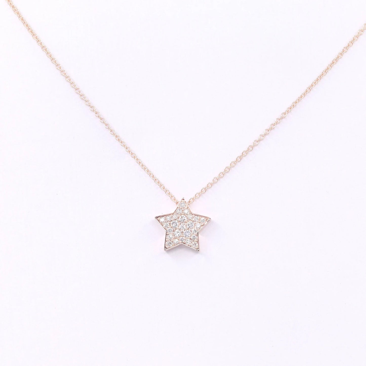 14K 0.22CT DIAMOND STAR NECKLACE