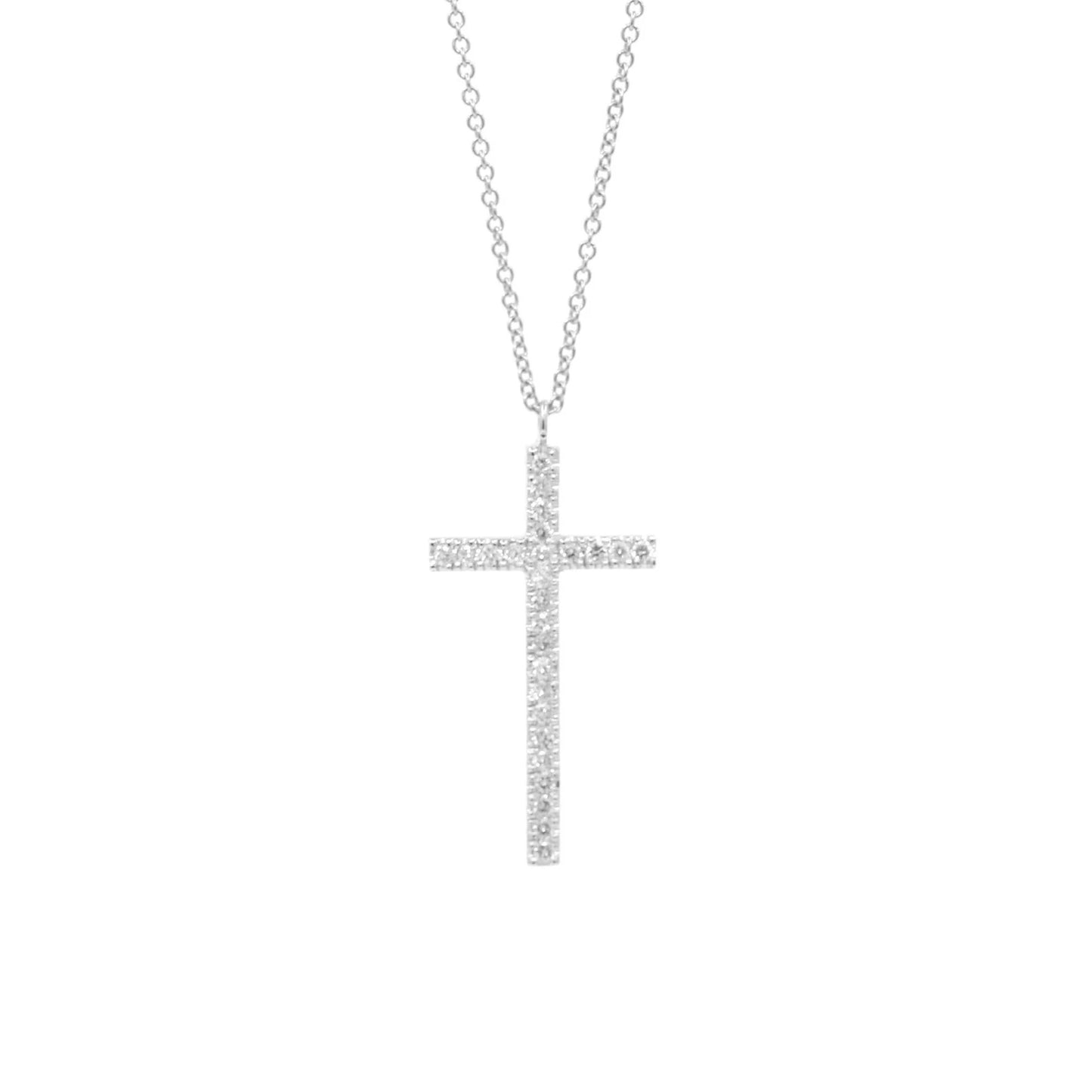 14K 0.18CT DIAMOND CROSS NECKLACE