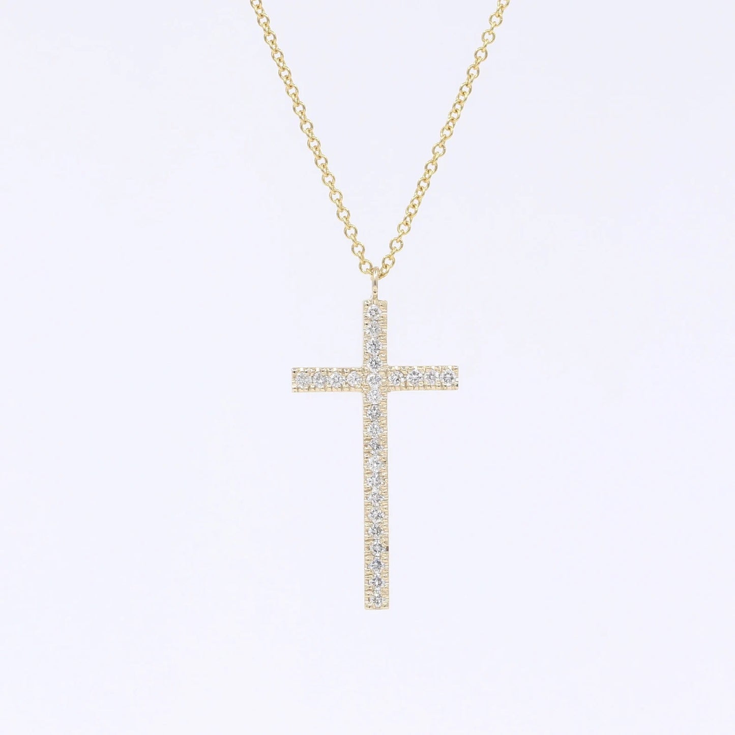 14K 0.18CT DIAMOND CROSS NECKLACE