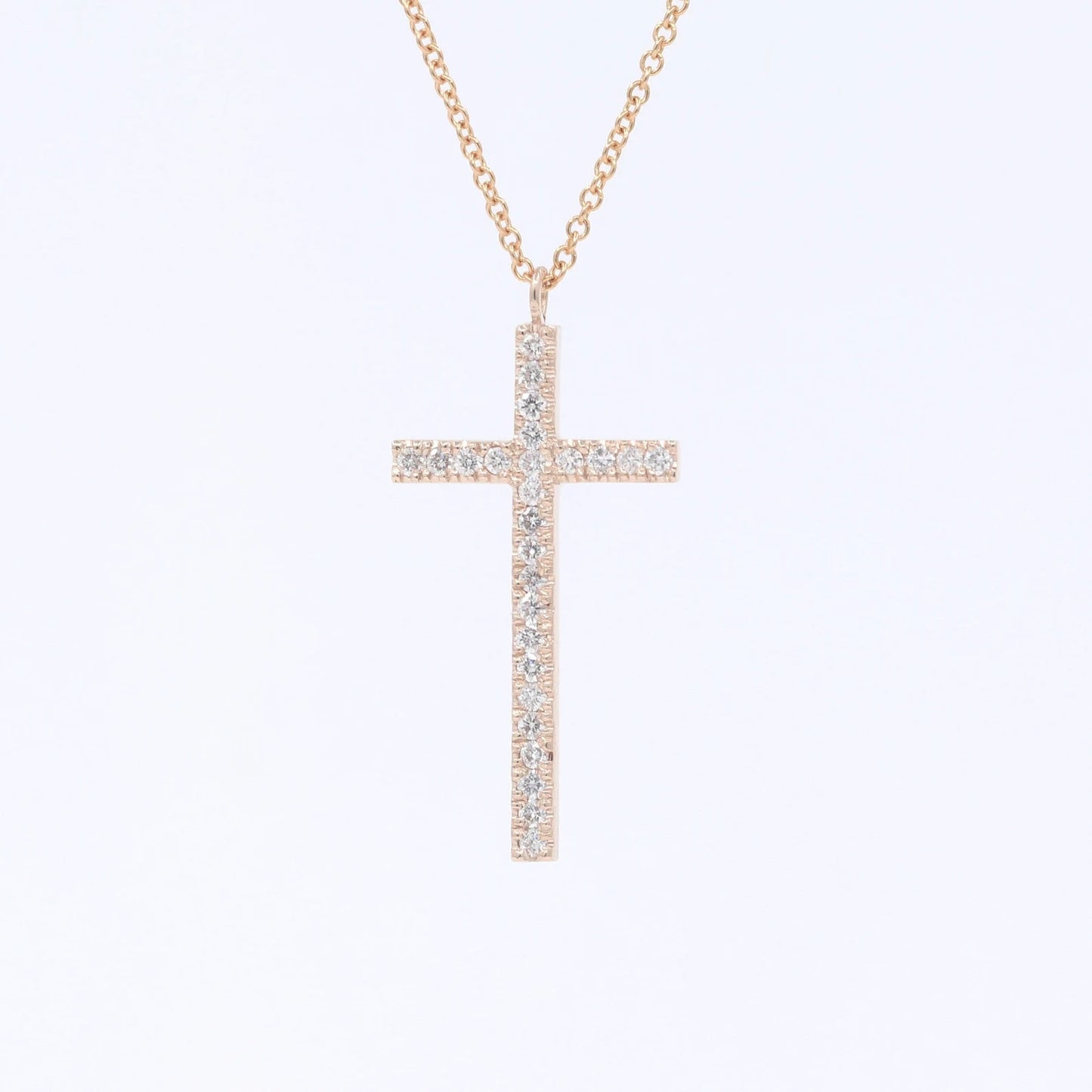 14K 0.18CT DIAMOND CROSS NECKLACE