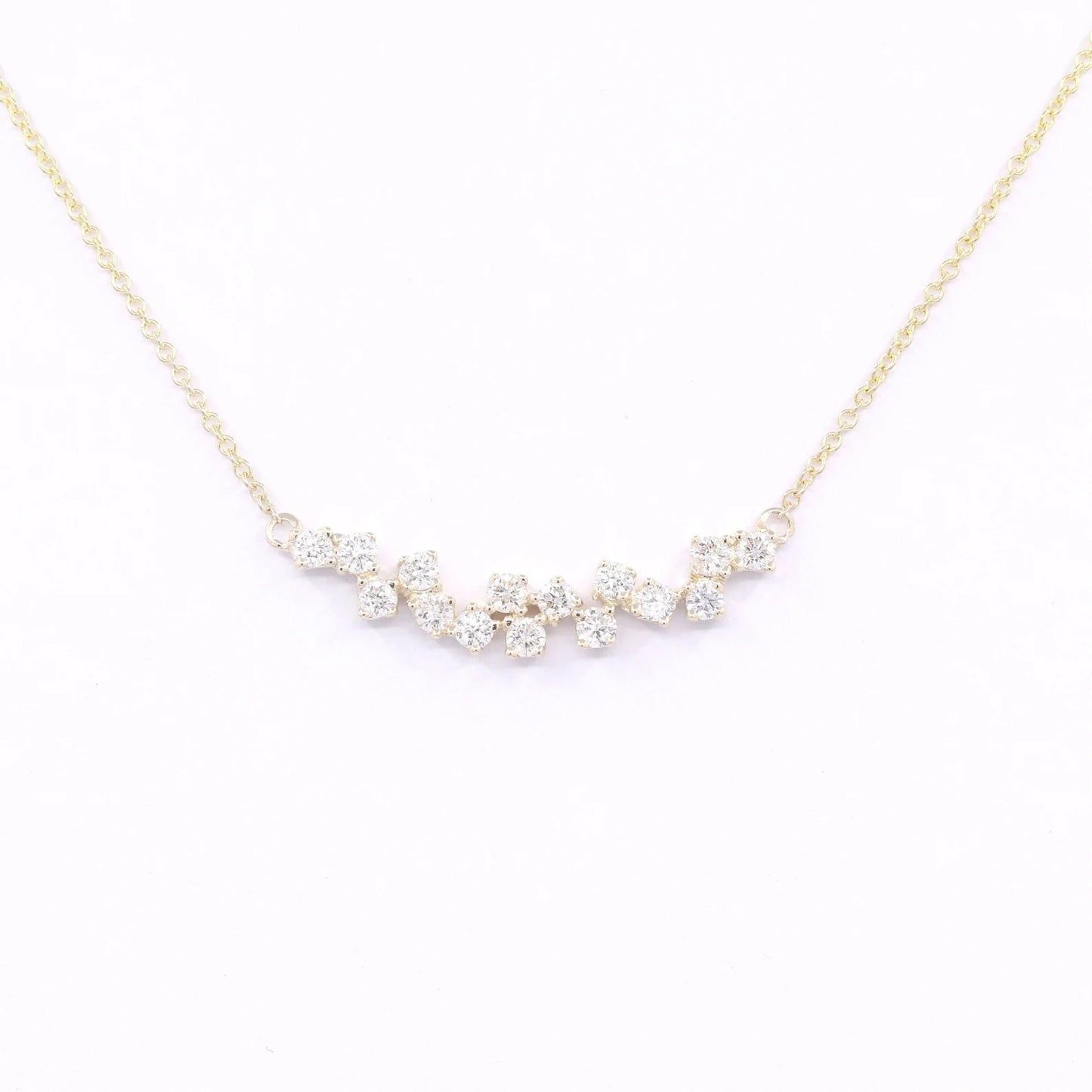 14K 0.45CT DIAMOND CLUSTER NECKLACE