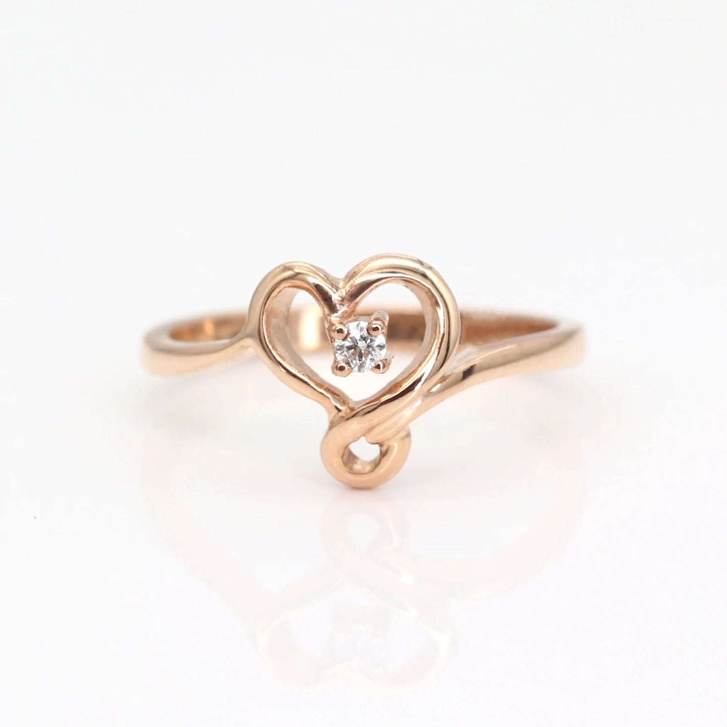 14K DIAMOND HEART SILHOUETTE RING