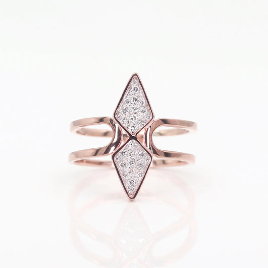 14K ROSE GOLD DIAMOND KITE RING