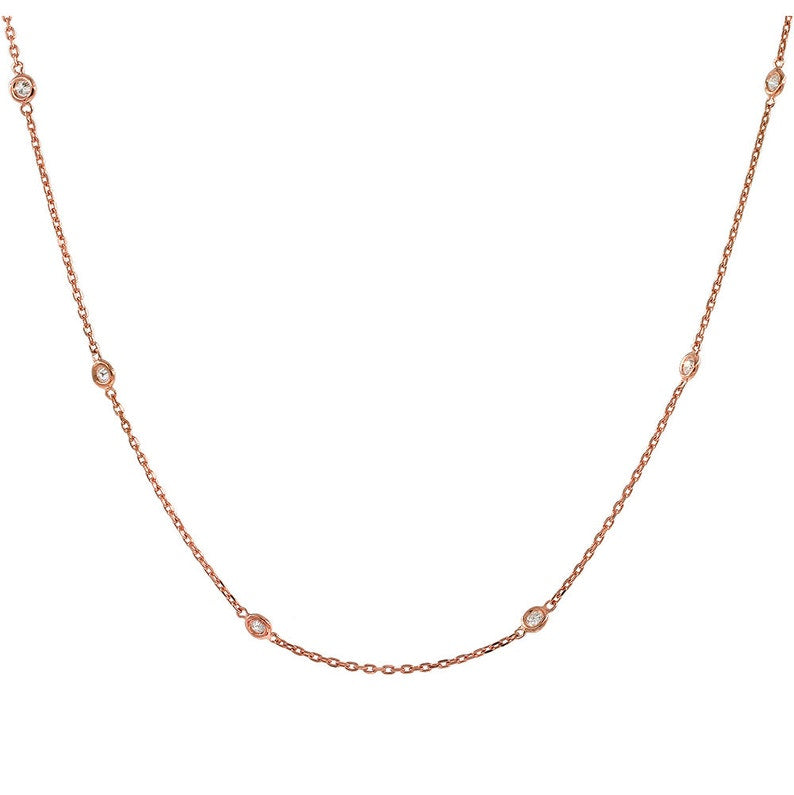 14K 0.60CT DIAMOND BY THE YARD NECKLACE