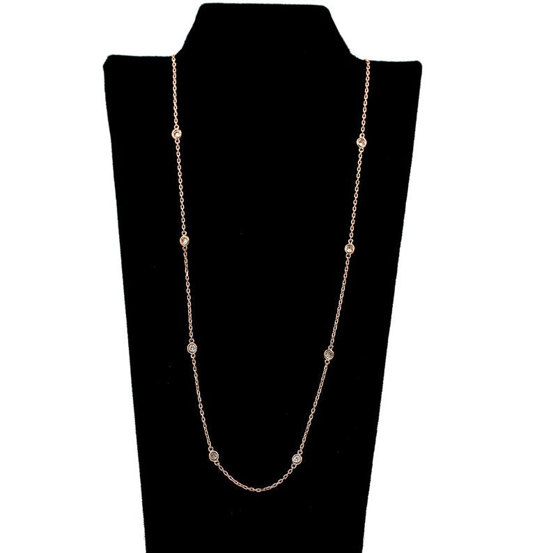 14K 0.60CT DIAMOND BY THE YARD NECKLACE