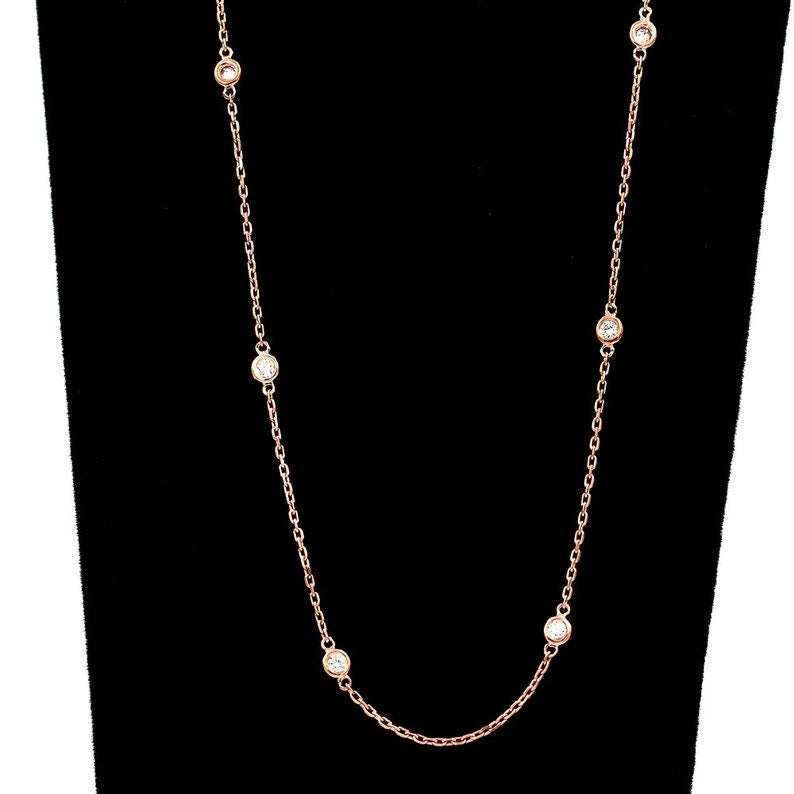 14K 0.60CT DIAMOND BY THE YARD NECKLACE