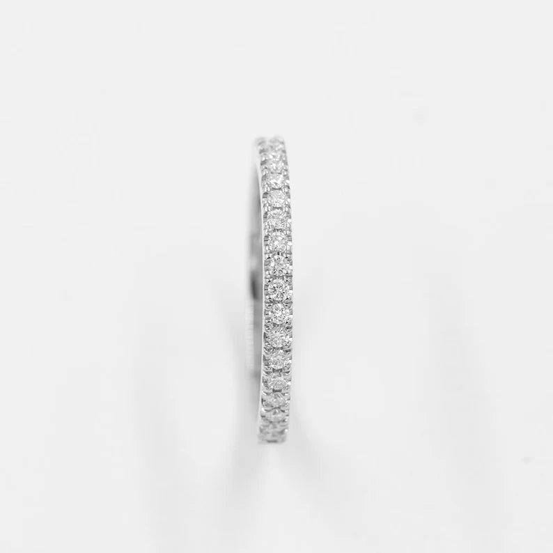 14K 0.25CT DIAMOND HALF ETERNITY 2MM BAND