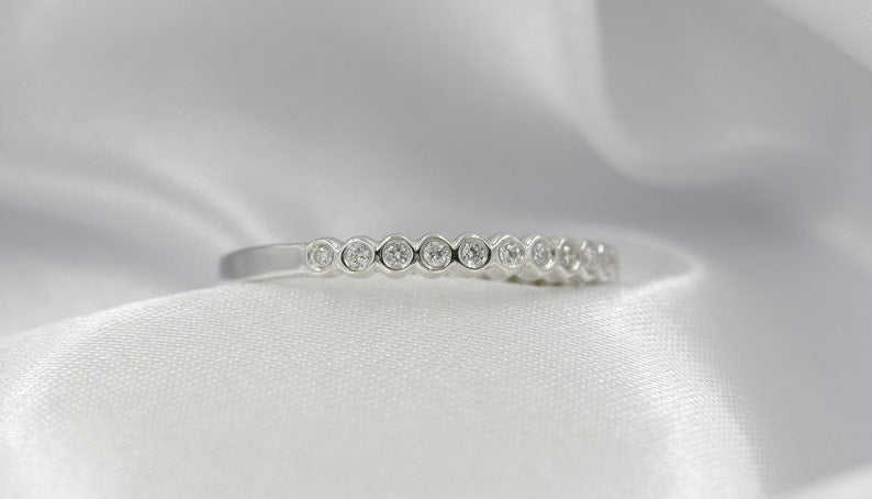 14K 0.27CT DIAMOND BEZEL 3/4 ETERNITY BAND